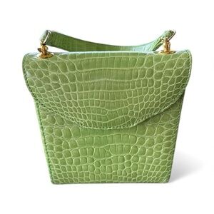 Giorgio's Of Palm Beach Spring Green Alligator Skin Small Clutch